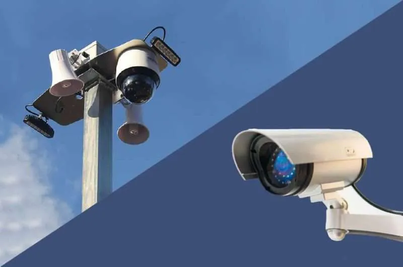 CCTV dome and bullet cameras demonstrating professional installation
